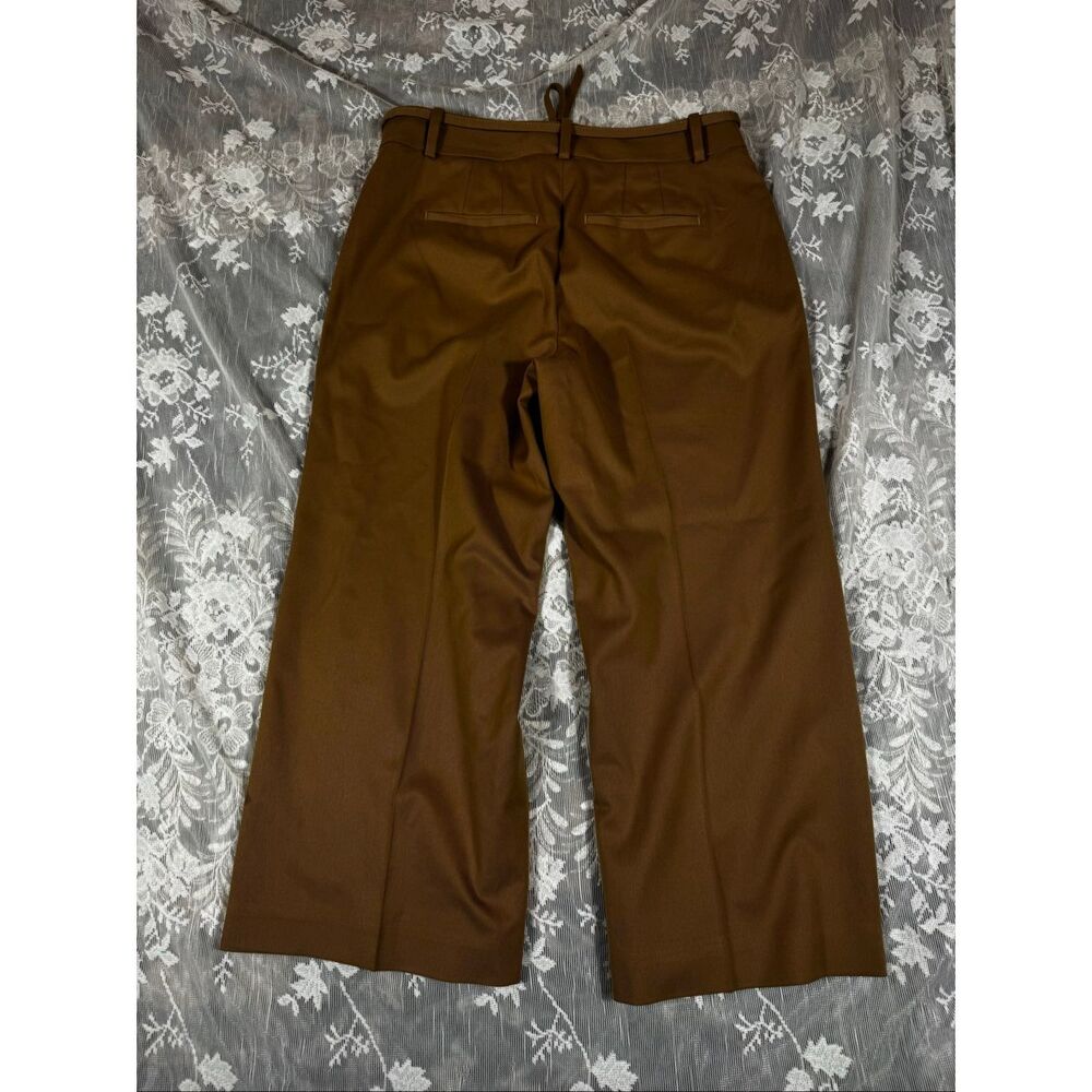 White House Black Market Camel Wide-Leg Crop Pants – Size 2R | Tie Waist | Cropp - Picture 3 of 7